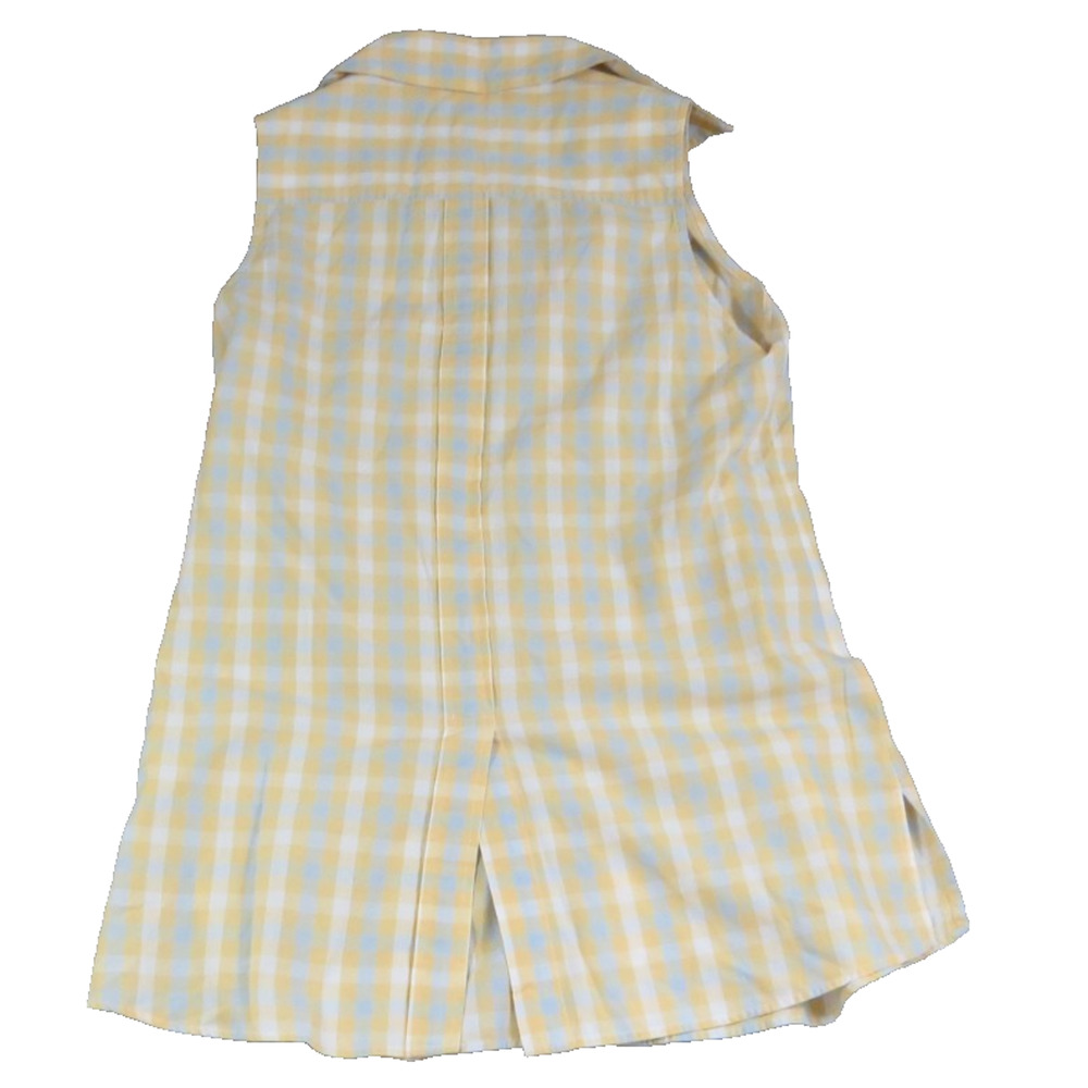 Pendleton Womens S Yellow Gingham‎ Sleeveless Button office Shirt Cotton Casual - Picture 5 of 10